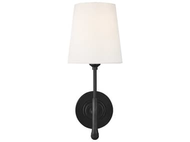 Visual Comfort Studio Capri 14" Tall 1-Light Aged Iron Black Wall Sconce VCSTW1001AI