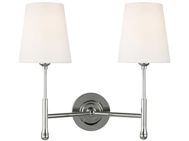 Visual Comfort Studio Capri 16" Wide 2-Light Polished Nickel Vanity Light VCSTW1012PN