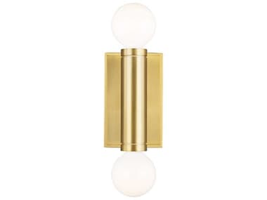 Visual Comfort Studio Beckham Modern 4" Tall 2-Light Burnished Brass Wall Sconce VCSTW1042BBS