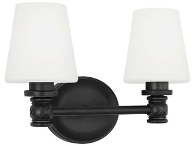 Visual Comfort Studio Xavierre 2-Light Aged Iron Black Vanity Light VCSVS22102AI