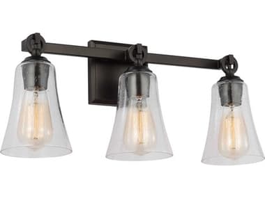 Visual Comfort Studio Monterro 3-Light Aged Iron Black Vanity Light VCSVS24703AI