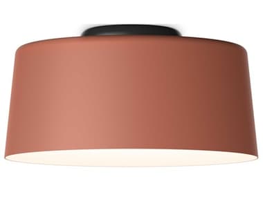 Vibia Tube 16&quot; 1-Light Terra Red Drum Flush Mount VIB610537