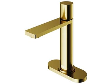 Vigo Halsey Matte Gold 1-Handle Bathroom Faucet with Deck Plate VIVG01045MGK1
