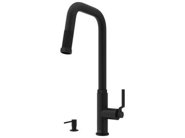 Vigo Hart Angular Single Handle Pull-Down Spout Kitchen Faucet with Soap Dispenser VIVG02036K2