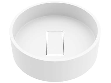 Vigo Bryant Modern White Matte Stone Round Vessel Bathroom Sink VIVG04019