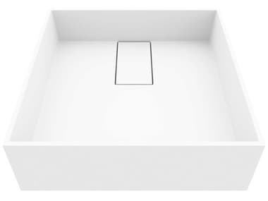 Vigo Bryant Modern White Matte Stone Square Vessel Bathroom Sink VIVG04021