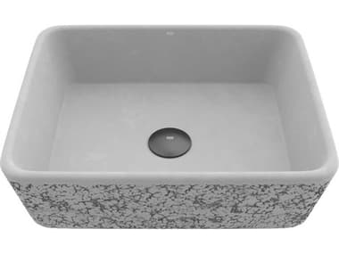 Vigo Zinnia Cast Stone Concrete Rectangular Vessel Bathroom Sink VIVG04052