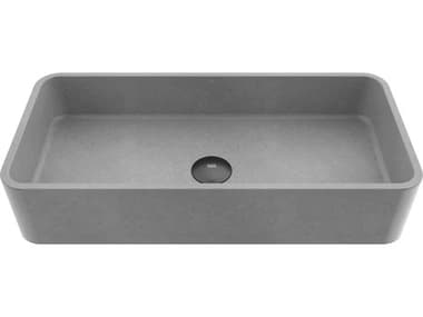 Vigo Palazzo Gothic Gray Concreto Stone Rectangular Vessel Bathroom Sink VIVG04060