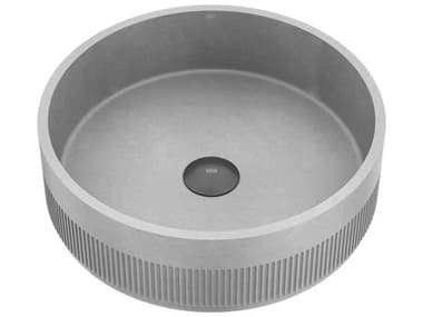 Vigo Cypress Modern Gray Round Fluted Bathroom Vessel Sink VIVG04072