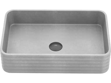 Vigo Cadman Modern Gray Rectangular Fluted Bathroom Vessel Sink VIVG04074