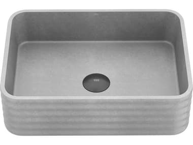 Vigo Cadman Modern Gray Rectangular Fluted Bathroom Vessel Sink VIVG04076