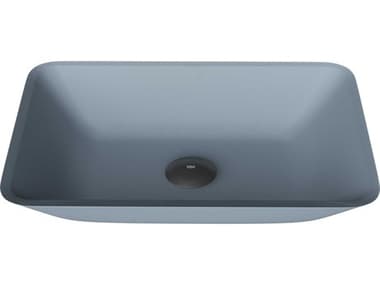 Vigo Matte Shell Sottile Metallic Glass Rectangular Vessel Bathroom Sink VIVG07116
