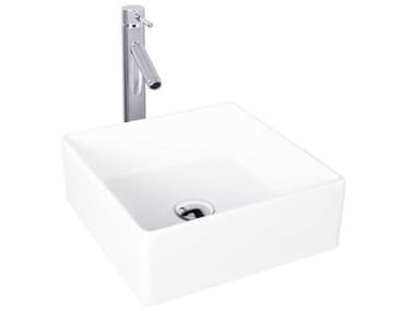 Vigo Dianthus Square Vessel Bathroom Sink with Dior Faucet and Pop-Up Drain VIVGT1000