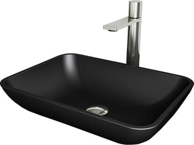 Vigo Sottile Matte Shell 18'' Rectangular Vessel Bathroom Sink with Brushed Nickel Gotham Faucet VIVGT2005