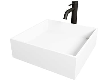 Vigo Montauk Square Vessel Bathroom Sink with Lexington Faucet and Drain VIVGT2035