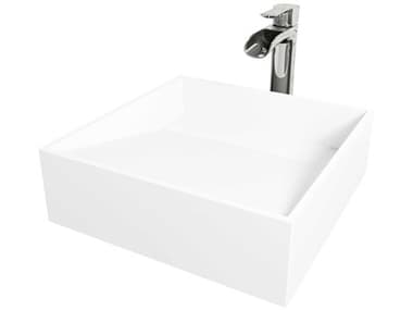 Vigo Starr Square Vessel Bathroom Sink with Niko Faucet and Drain VIVGT2037