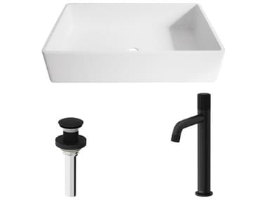 Vigo Magnolia Rectangular Vessel Bathroom Sink with Faucet and Pop-Up Drain VIVGT2049