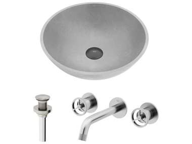 Vigo Cass Round Bathroom Sink with Wall Mount Faucet VIVGT2079