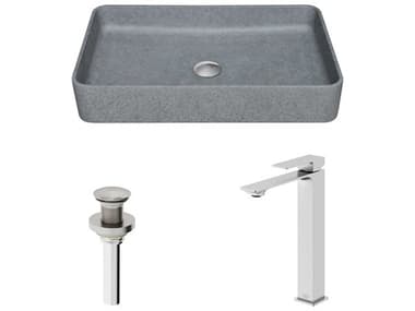 Vigo Dunn Rectangular Vessel Bathroom Sink and Faucet VIVGT2085