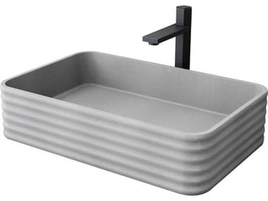 Vigo Cadman Rectangular Fluted Bathroom Vessel Sink with Nova Vessel Faucet and Pop-Up Drain VIVGT2100