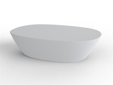 Vondom Outdoor Sabinas White Matte 31'' Wide Resin Oval Coffee Table VOD45008WHITE