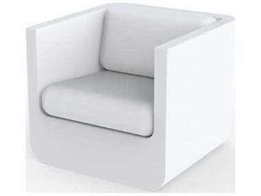 Vondom Outdoor Ulm White Matte Resin Cushion Lounge Chair VOD54134WHITE