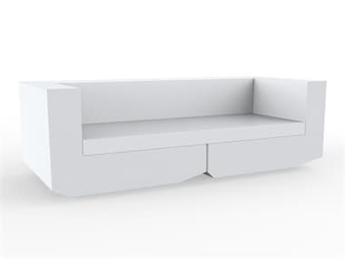 Vondom Outdoor Vela White Matte Resin Cushion Sofa VOD54170WHITE