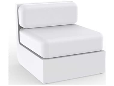 Vondom Outdoor Ulm White Matte Resin Cushion Modular Armless Chair VOD54171WHITE
