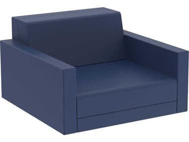 Vondom Outdoor Pixel Resin / Cushion Notte Blue Lounge Chair VOD54277NOTTEBLUE