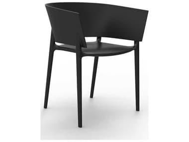 Vondom Outdoor Africa Black Matte Resin Dining Chair (Set of 4) VOD65005BLACK