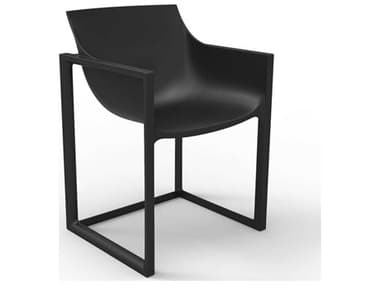 Vondom Outdoor Wall Street Black Matte Resin Dining Chair (Set of 2) VOD65006BLACK