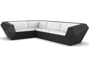 Vondom Outdoor Faz Modular Sofa Seater Basic Black Nautical White VOD71003BLACK1100