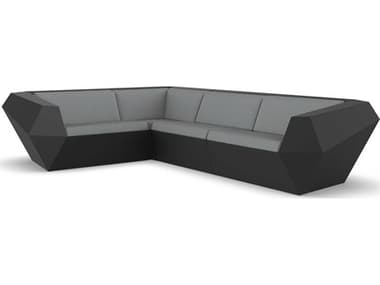 Vondom Outdoor Faz Modular Sofa Seater Basic Black Nautical Steel VOD71003BLACK1101