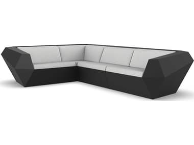 Vondom Outdoor Faz Modular Sofa Seater Basic Black Crevin White VOD71003BLACK1308