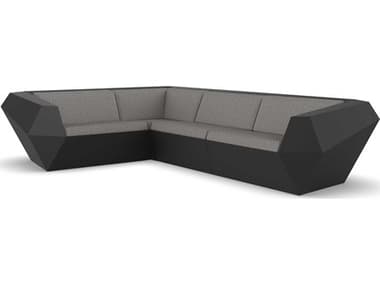 Vondom Outdoor Faz Modular Sofa Seater Basic Black Crevin Taupe VOD71003BLACK1310