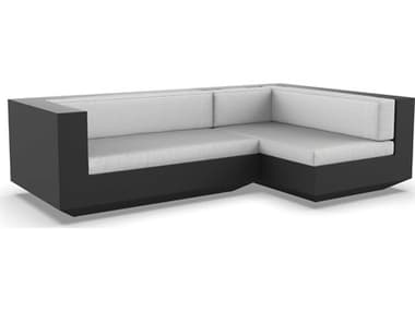 Vondom Outdoor Vela Modular Sofa Left Seater Basic Black Crevin White VOD71008BLACK1308