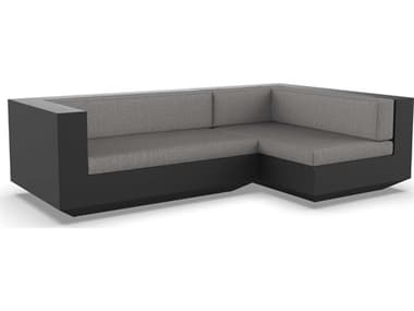 Vondom Outdoor Vela Modular Sofa Left Seater Basic Black Crevin Taupe VOD71008BLACK1310