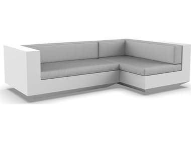 Vondom Outdoor Vela Modular Sofa Left Seater Basic White Nautical Taupe VOD71008WHITE1102