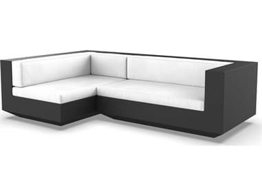 Vondom Outdoor Vela Modular Sofa Right Seater Basic Black Nautical White VOD71009BLACK1100