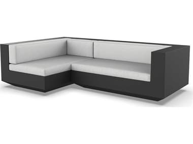 Vondom Outdoor Vela Modular Sofa Right Seater Basic Black Crevin White VOD71009BLACK1308