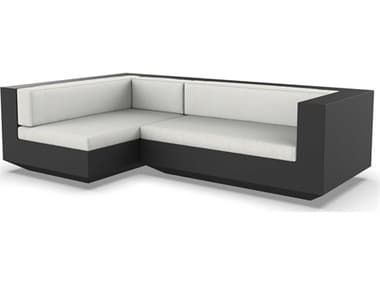 Vondom Outdoor Vela Modular Sofa Right Seater Basic Black Savane White VOD71009BLACK1501