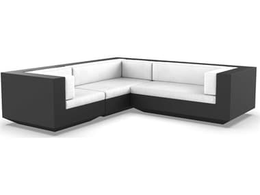 Vondom Outdoor Vela Modular Sofa L Seater Basic Black Nautical White VOD71010BLACK1100