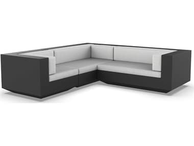 Vondom Outdoor Vela Modular Sofa L Seater Basic Black Crevin White VOD71010BLACK1308