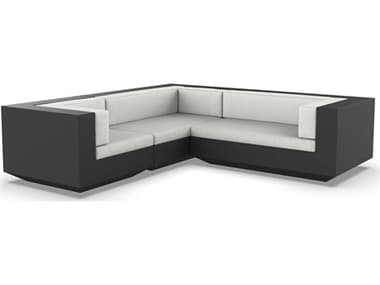 Vondom Outdoor Vela Modular Sofa L Seater Basic Black Savane White VOD71010BLACK1501