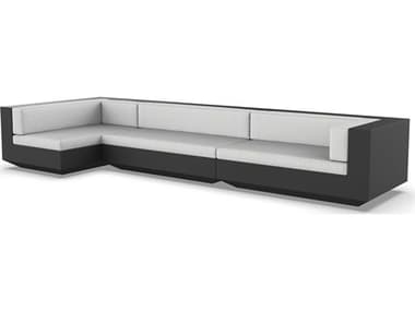 Vondom Outdoor Vela Modular Sofa XL Seater Basic Black Crevin White VOD71011BLACK1308