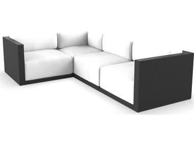 Vondom Outdoor Gatsby Modular Sofa Left Seater Basic Black Nautical White VOD71018BLACK1100