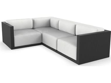 Vondom Outdoor Gatsby Modular Sofa Left Seater Basic Black Crevin White VOD71018BLACK1308