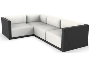 Vondom Outdoor Gatsby Modular Sofa Left Seater Basic Black Savane White VOD71018BLACK1501