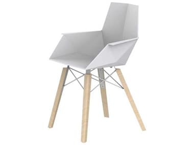 Vondom Faz Wood Beech White Arm Dining Chair (Price Includes Four) VON54294WHITEWOOD1