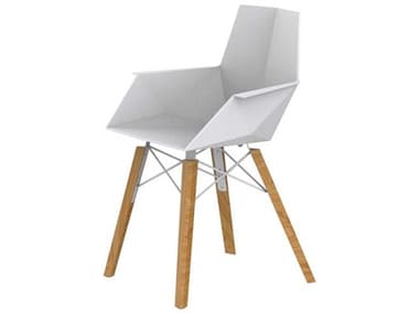 Vondom Faz Wood Beech White Arm Dining Chair (Price Includes Four) VON54294WHITEWOOD2